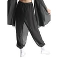 thumbnail image 2 of YiZYiF Kids Girls Chiffon Flowy Modern Dance Pants Belly Dancewear Arabic Princess Wide Leg Trousers Black 16, 2 of 7