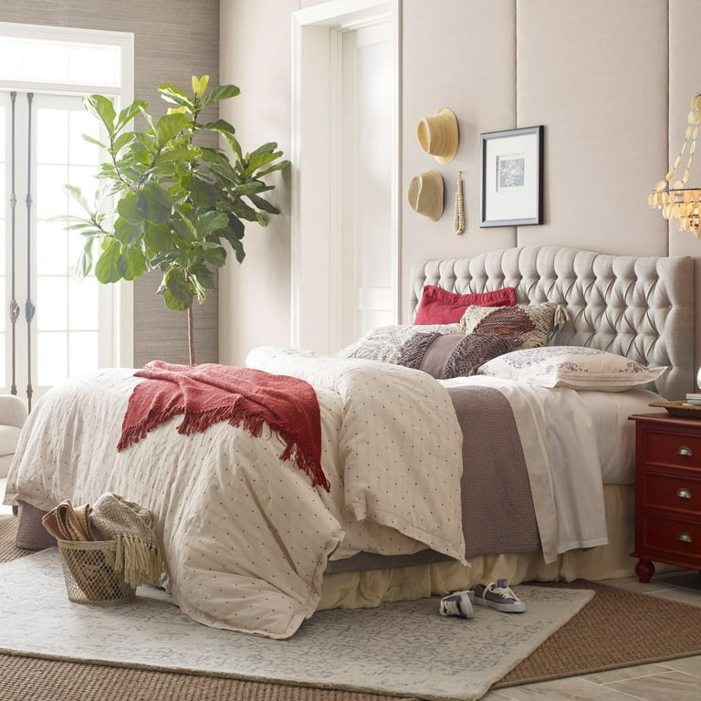 Elle Decor Celeste Queen Size Headboard Beige Weave