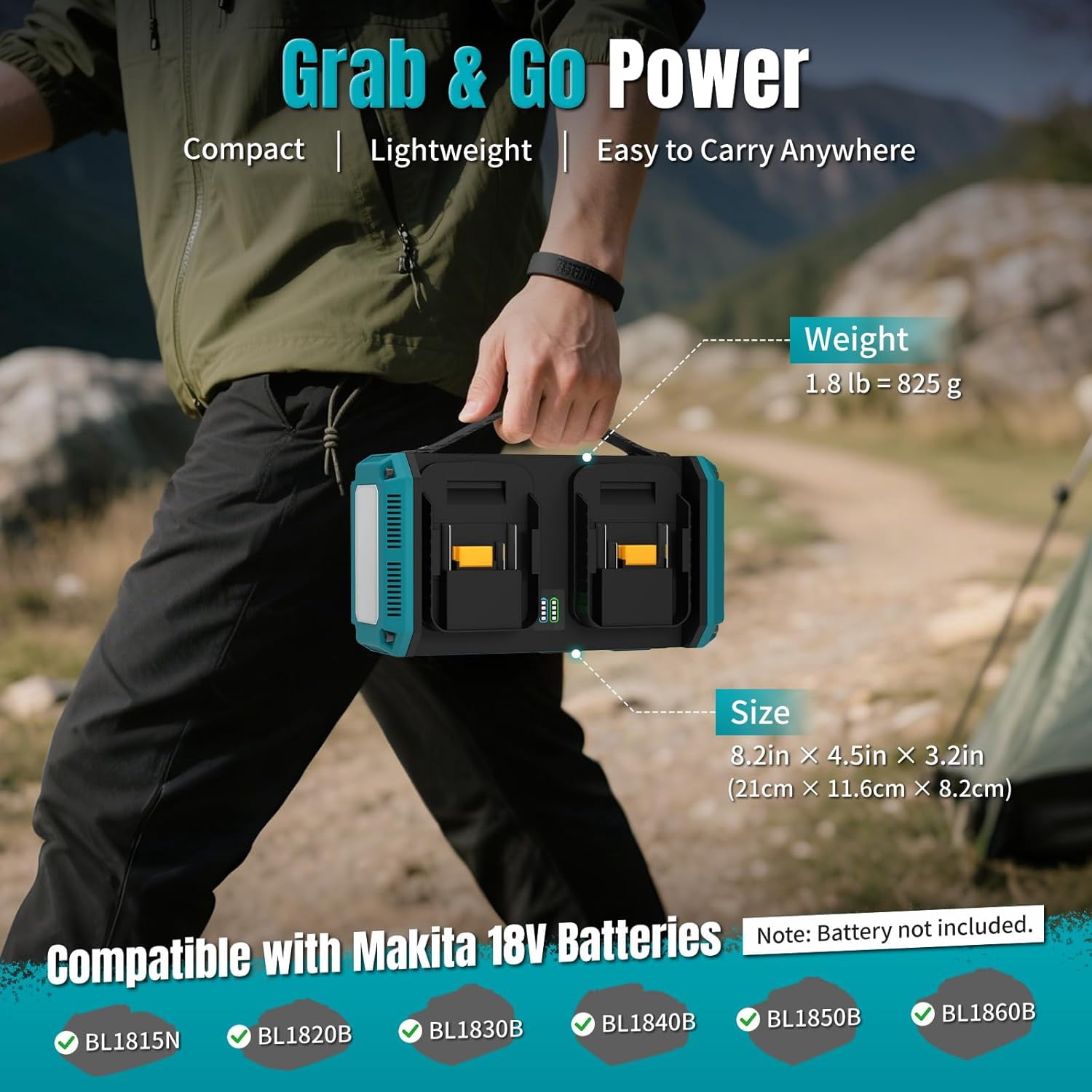 Kzreect 350W Pure Sine Wave Power Inverter, Compatible with Makita 18V Batteries, 18V to AC 120V, 140W Type-C 18W USB-A Fast Charging