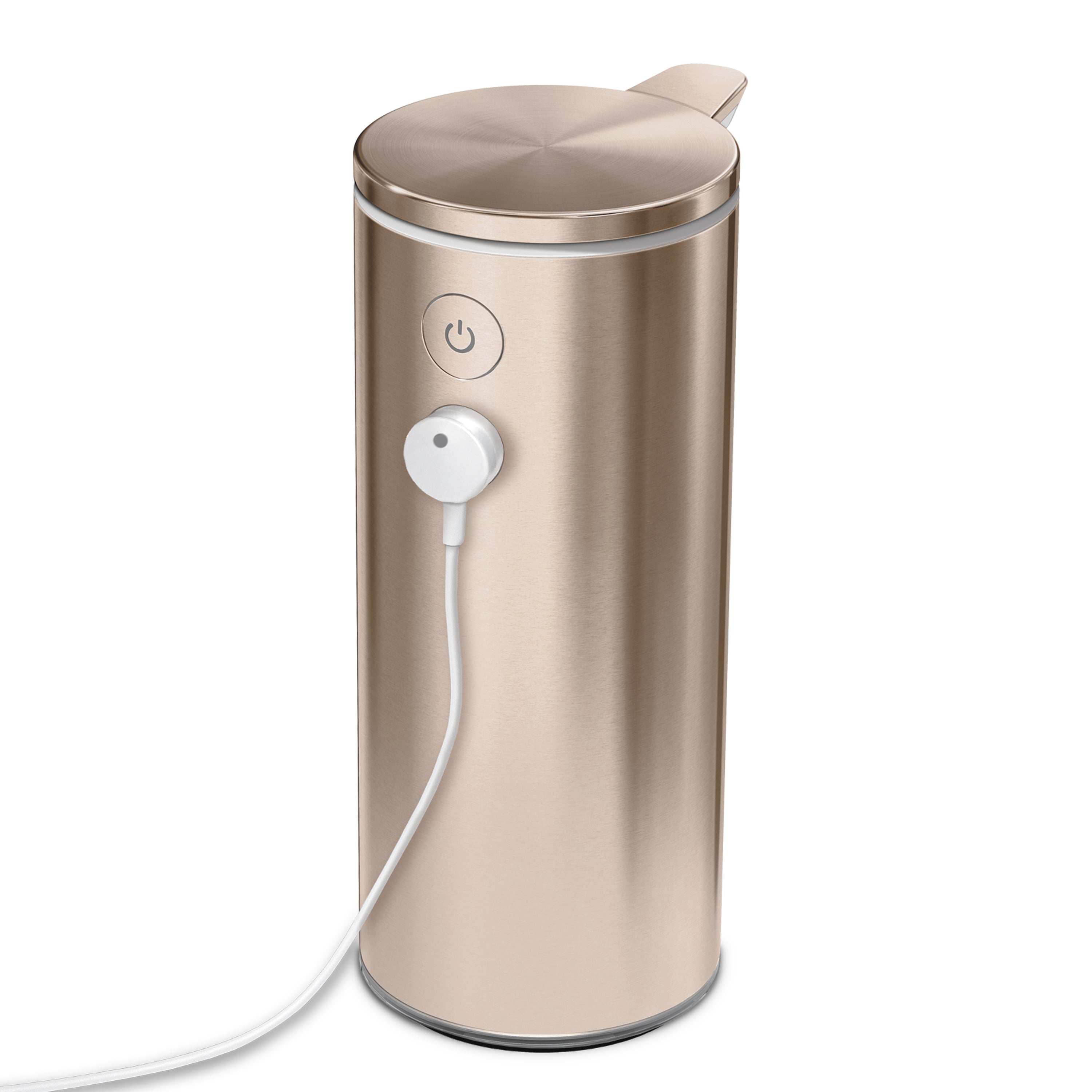 simplehuman 9 oz. Touch-Free Automatic Rechargeable Sensor Liquid Soap Dispenser, Rose Gold Steel -