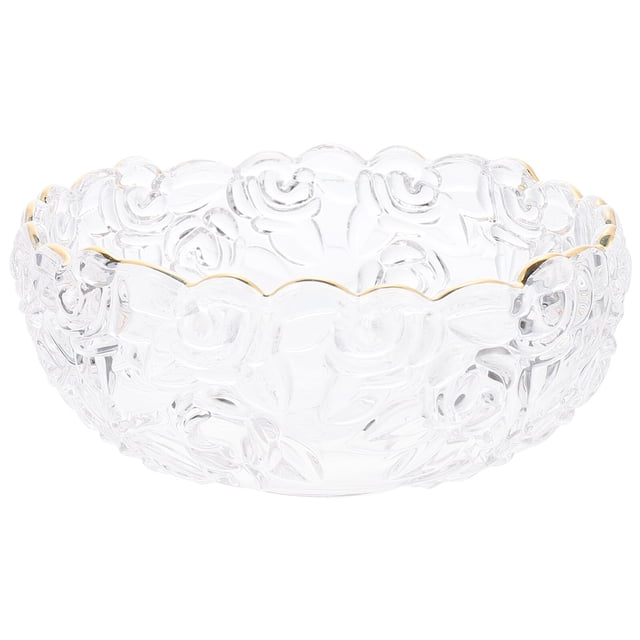 Bol en Verre Décoratif Bol à Crème Glacée Transparent Bol au Design Embossé Bol à Dessert Exquis