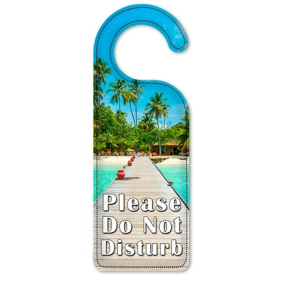 Do Not Disturb Door Knob Hanger Sign - Pier to the Tropical Beach