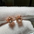 thumbnail image 5 of Gaspra Round Cut Peach Morganite Stud Earring For Women's 925 Sterling Silver, 5 of 5