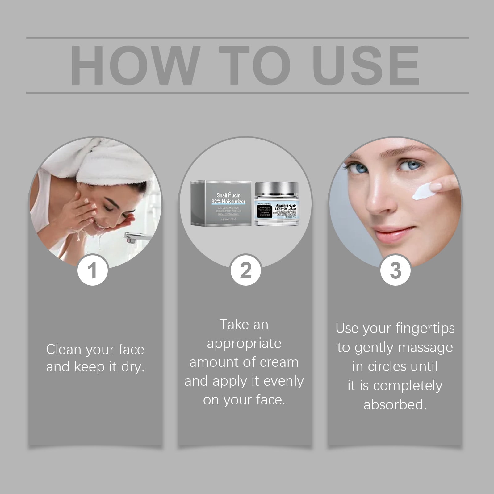 Alvantor Face Moisturizer 92% Snail Mucin Cream for Dull Skin, Fine Lines & Firming - 1.76oz