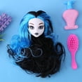 thumbnail image 2 of Accesorios para Muñecas Cabeza de muñeca de monstruo de hadas con pelo, cabeza de muñeca desnuda de plástico, artículos de juguete (azul, 2 of 8