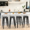 thumbnail image 2 of VOLIX 30inches Gray Stackable Metal Bar Stool Backless Indoor-Outdoor Counter Stools Set of 4, 2 of 8