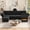 Black, variant on Neche Sectional Couches with Storage Seats, 118" L Shaped Convertible Modular Sectional Sofa, 4 Seat & 1 Ottoman Velvet Storage Chaises Deep Seat Couch for Living Room, Bedroom, Apartment, Blue