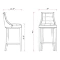 thumbnail image 2 of Manhattan Comfort Fifth Avenue 45 in. Pearl White and Walnut Beech Wood Bar Stool (Set of 3), 2 of 2