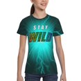 thumbnail image 3 of Ben Azelart Stay Wild Kids T-Shirt 3d Printed Graphic T-Shirts Boys And Girls Short Sleeve Shirts For Youth Kids X-Small, 3 of 7
