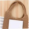 thumbnail image 4 of Basket Bags One Shoulder Straw Bag Handwoven Raffia Bag Summer Beach Purse Women Weaving Purse Khaki 1pc (h-3), 4 of 5