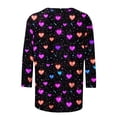thumbnail image 5 of Vetsdori Valentine Shirts for Women Plus Size Gifts for Girlfriend Blouses Holiday 3/4 Sleeve Cute Graphic,Fashion Crew Neck Ladies Tops Summer, 5 of 5