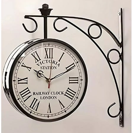 8 Vintage Railway Station Clock Double Sided Station Clock Nautical Railway Wall Clock Home