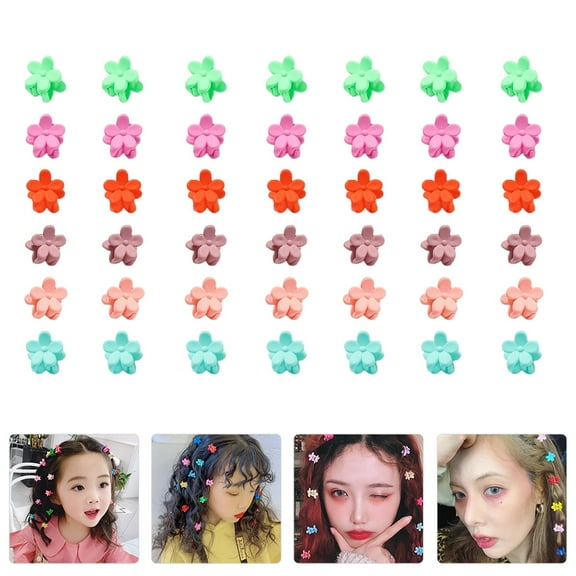 OATIPHO 100Pcs Assorted Color Hair Clamps with Beautiful Floral Style for Hair Styling