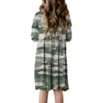 thumbnail image 2 of Uccdo Little Girls Casual Dresses with Pockets, Big Girls Long Sleeve Floral Tunic Dress, Teenager Girls Round Neck Loose Beach Sundress, Flower Girl Swing Midi T-Shirt Dress, Size 4-13 Years, 2 of 3