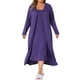 thumbnail image 2 of Conjunto de camisón de dos piezas para mujer Agnes Orinda en tallas grandes con batas, tirantes de espagueti, ropa de dormir suave, pijama de longitud completa 3X púrpura, 2 of 6