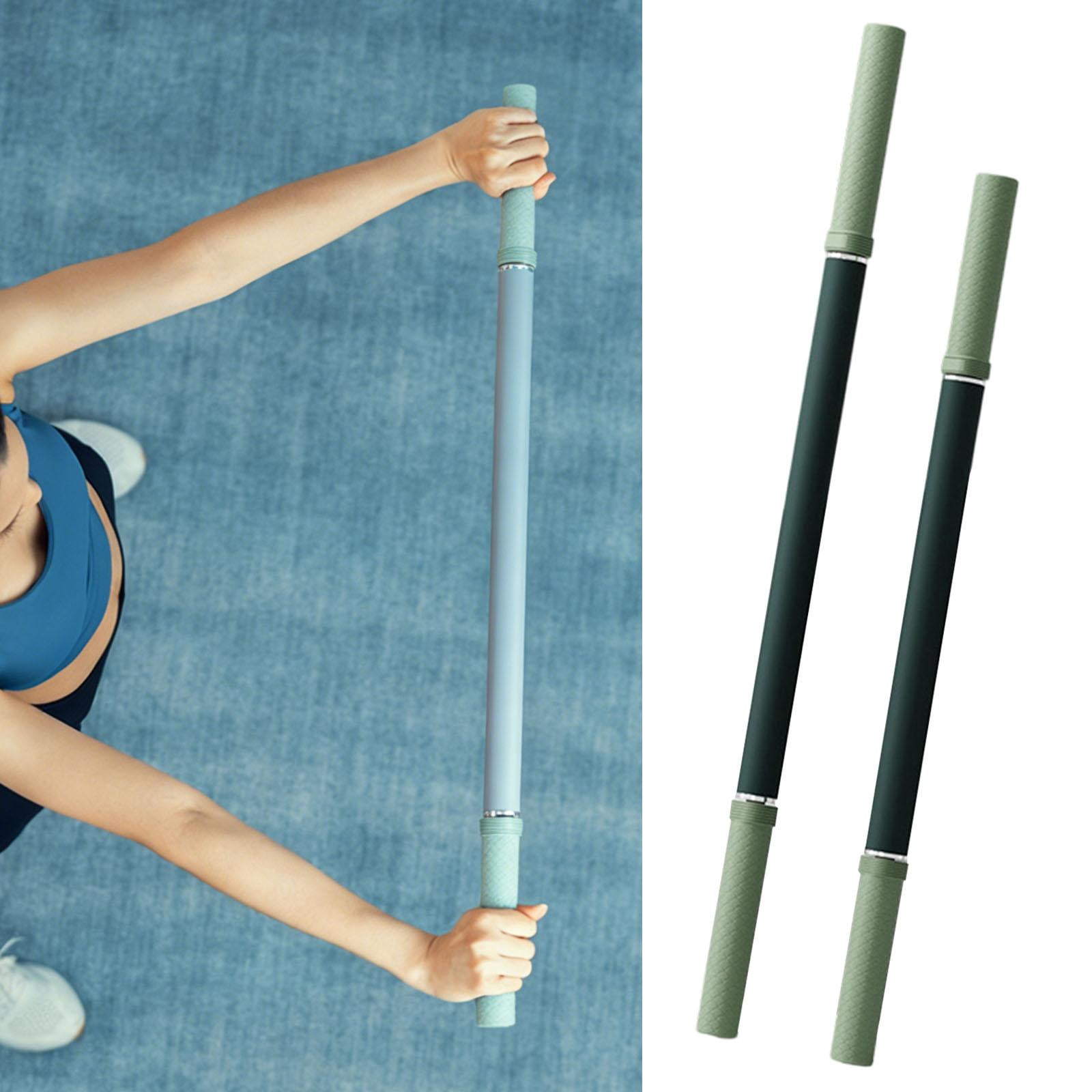 Baoblaze 2 Pieces Massage Roller Stick Comfortable Multipurpose Yoga Stretching Tool Body Green