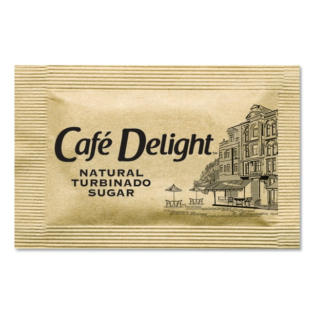 Café Delight Raw Turbinado Sugar Packets, 2.8 g Packet, 2000 Packets