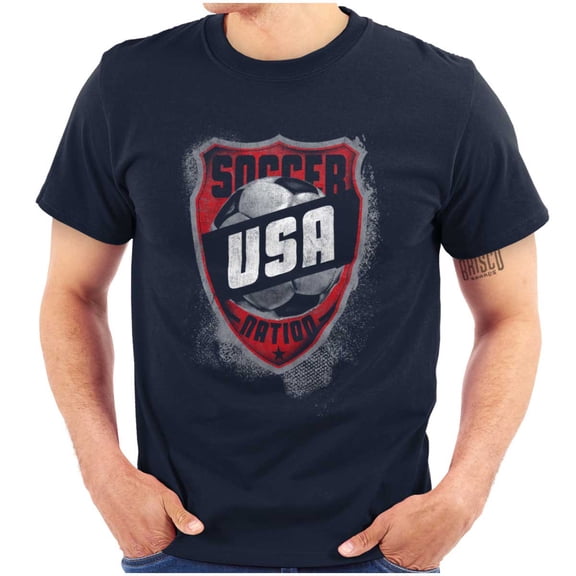 Soccer Player USA American Nation Men's Graphic T Shirt Tees Brisco Brands L