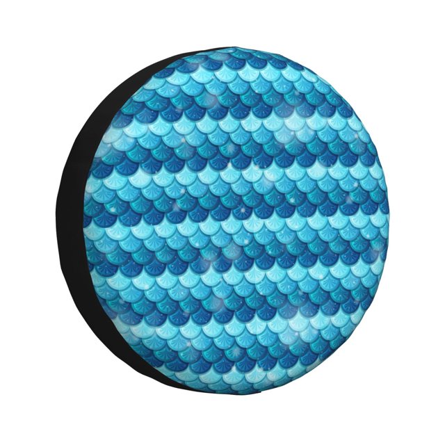 Fotbe Pearlescent Scales Funda de Llanta de Repuesto con Estampado, Engrosada, Ajuste Universal para Jeep, Remolque, RV, SUV, Camión-14 inch