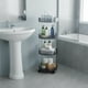 thumbnail image 5 of Carrito de almacenamiento redondo con ruedas de 4 niveles, estante de plástico transparente para cocina, baño y sala de estar, organizador multicapa con ruedas, carrito portátil para una organización, 5 of 6