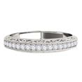 thumbnail image 2 of AoneJewelry 1/5 Ct Diamond Milgrained Wedding Band In Solid 10K White Gold, 2 of 5