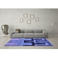 thumbnail image 3 of Ahgly Company Machine Washable Indoor Round Abstract Blue Modern Area Rugs, 6' Round, 3 of 4