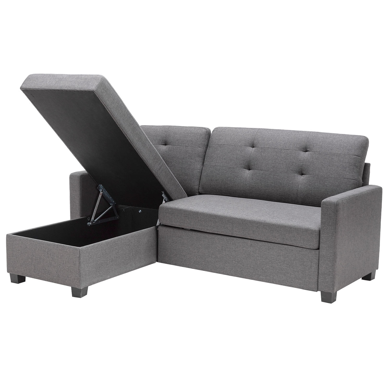 Kadyn 78.3" L-Shape Convertible Sofa Bed, Linen Pull Out Couch with Storage Chaise, Modern Sleeper Sofa Couch for Living Room, Gray Kadyn 78.3" L-Shape Convertible Sofa Bed, Linen Pull Out Couch with Storage Chaise, Modern Sleeper Sofa Couch for Living Room, Gray