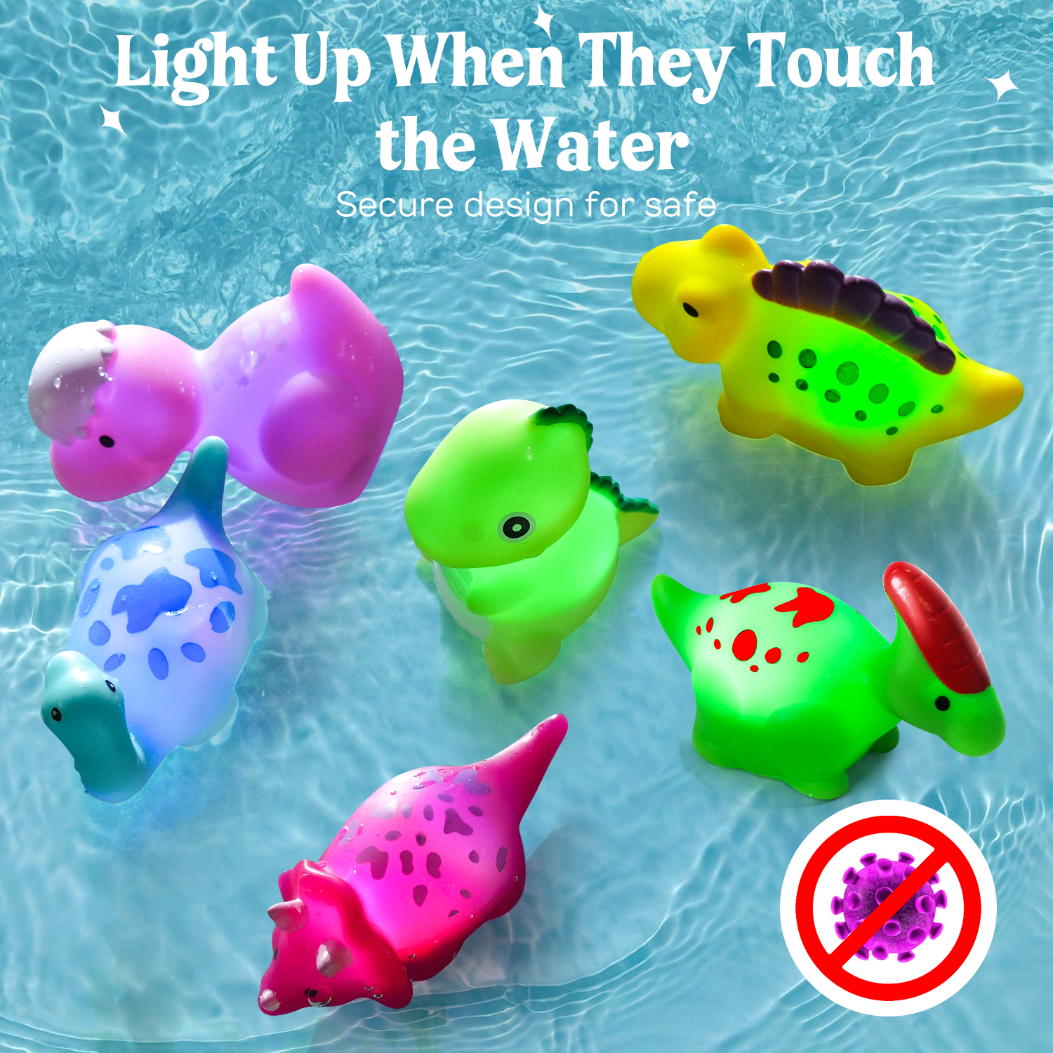 Toy Life 6-Piece Dinosaur Light Up Bath Toys photo 7
