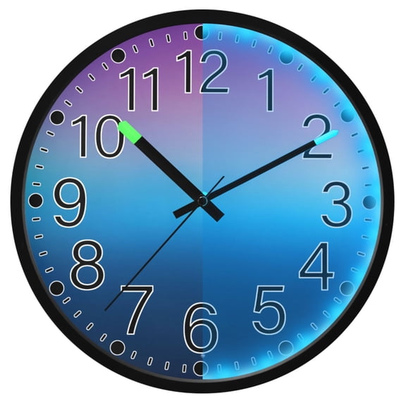 Ryvnso Blue Gradient-z6 12 Inch Night Light Wall Clock Silent Battery Operated Luminous Clocks