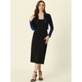thumbnail image 3 of DARING DIVA Gothic Open Front Velvet Shrug Cropped Cardigan M Dark Blue, 3 of 6
