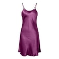 thumbnail image 6 of Plus Size Women's Nightgowns & Sleepshirts Sexy V Neck Breathable With Satin Spaghetti Strap Chemise Night Shirts Sleepwear Soft Comfy Dark Purple 3XL, 6 of 7