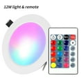 thumbnail image 3 of 12W LED Recessed Downlight with IR Remote Control, 16 Colors and 4 Flashing Modes, Dimmable RGBW Color Changing Floodlight, Ceiling Light, 3 of 6