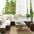 thumbnail image 2 of Linen Sheer Outdoor Curtains Length Panels Set Lightweight Groet Top Burlap Linen Panels for Patio Pergola Porch L with Tieback Ropes, 2 of 8