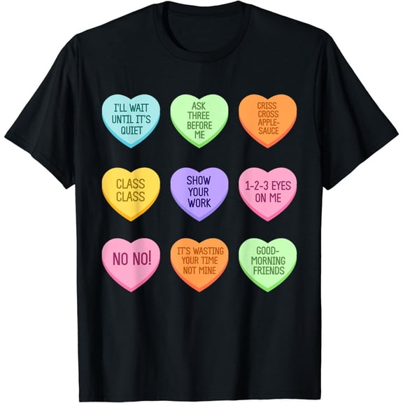 Teacher Valentines Day Funny Conversation Hearts School T-Shirt