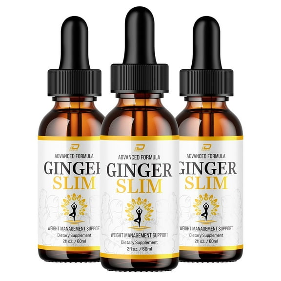 Ginger Slim Drops – GingerSlim Extra Strength All Natural Weight Support, 3 Pack, 3 Month Supply