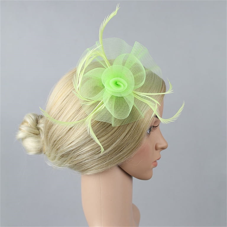 Floral Hair Clip Women Tea Party Fascinator Feather Headband  display picture 1