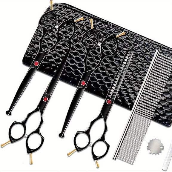Professional Dog Grooming  Set, 7in Titanium Coated Grooming  with Safety Round Tips, Dog  for Grooming