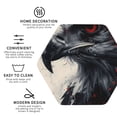 thumbnail image 3 of Yiaed Red Black Ink Style Bald Eagle Print Leather Coasters for Drinks - Cup Coasters Coffee Table Kitchen Table Bar, Home & Office Gifts Handmade Drink Coasters-Hexagon, 3 of 6