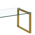 thumbnail image 2 of Rectangle Glass top Coffee Table, Coffee Table Gold Metal Legs, Midcentury Coffee Table, for Living Room, Snack End Tables, Cocktail Table for Home Living Room 16" H x 39" W x 18, 2 of 4