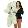 thumbnail image 2 of Giant White Teddy Bear Soft 36 inches, Wears Removable T-Shirt to Celebrate Romance I Dont Like You I Love You, 2 of 6