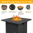 Propane Fire Pit Table, Outdoor Gas Fire Pit Table with Lid and Lava Rock, 28" 40,000 BTU Auto