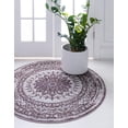 thumbnail image 4 of Rugs.com Derbyshire Collection Rug – 4 Ft Round Violet Medium Rug Perfect For Kitchens, Dining Rooms, 4 of 9