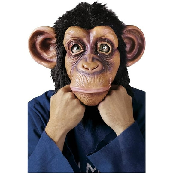 Fun World Unisex-Adult's Deluxe Chimp Mask, Multi Color, Standard