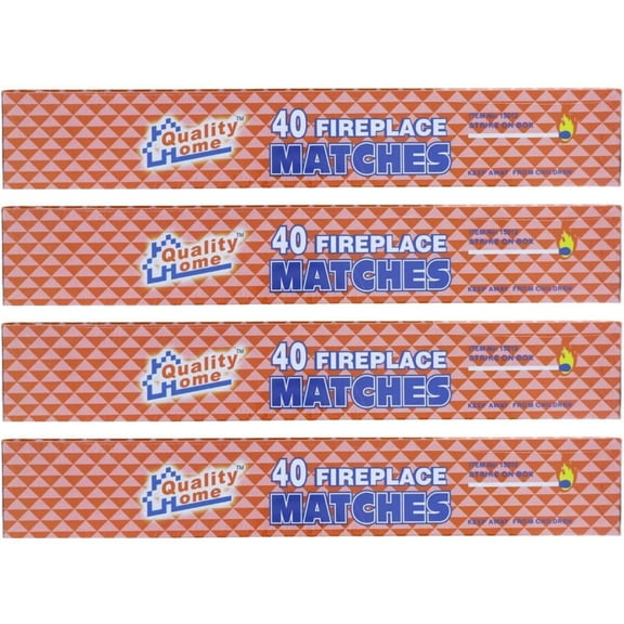 4PK 11in Fireplace Matches Large Extra Long 40 Matches / Box BBQ Stove Candles