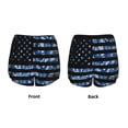 thumbnail image 5 of Vsdgher Navy Camouflage American Flag Print Women's Running Double Layer Shorts High Waisted with Pockets Elastic Yoga Workout Athletic Gym Sports, 5 of 8