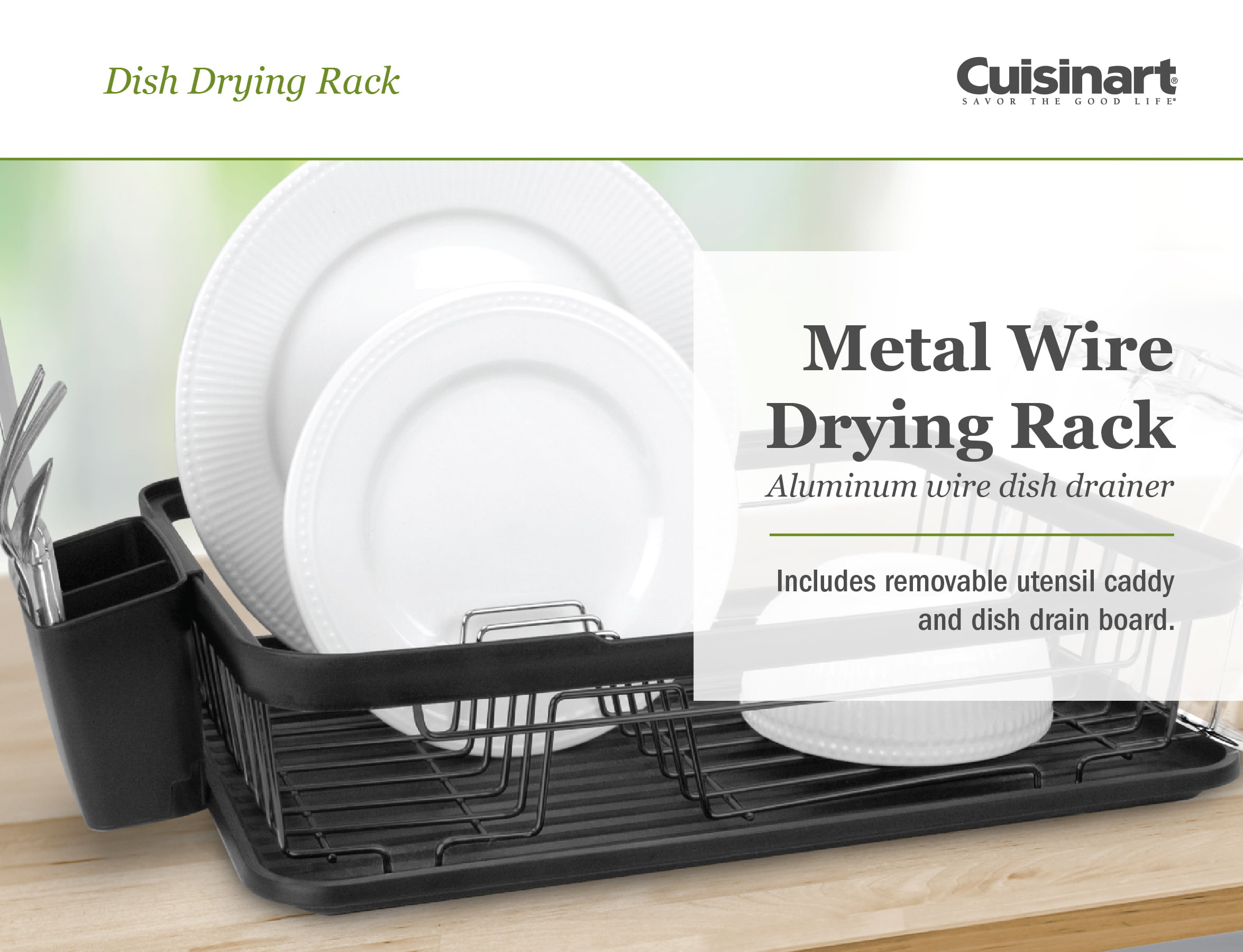Cuisinart - Tannin Dash Stripe 2-Piece Dish Drying Mat & Rack Set