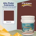 thumbnail image 2 of PINTEX Kit Pinta-me Pintura Vinil-Acrílica 19 L | Incluye Brocha, Mini Rodillo, Felpas, Masking Tape y Plastiprotector | Acabado Mate | Fácil Aplicación | Interiores y Exteriores | Marron, 2 of 5