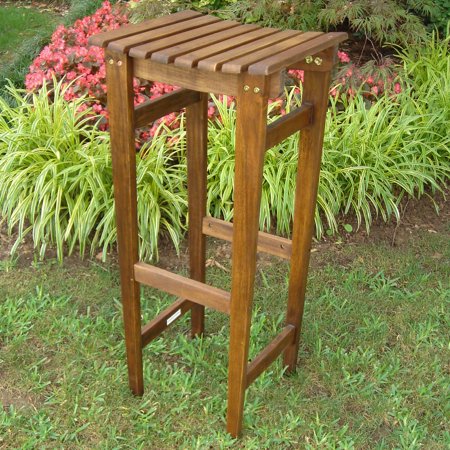 Highland Outdoor Acacia Bar Stools (Set of 2)