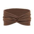 thumbnail image 2 of Lumistal Women Headbands African Wide Hair Wrap Solid Color Turban Headbands for Women Large Sport Workout Stretch Non-slip Big Hair Bands Wide Headbands for Women Coffee One Size, 2 of 6