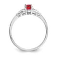 thumbnail image 2 of Solid 14k White Gold Ruby Diamond Engagement Ring Size 6.5 (.01 cttw.), 2 of 6